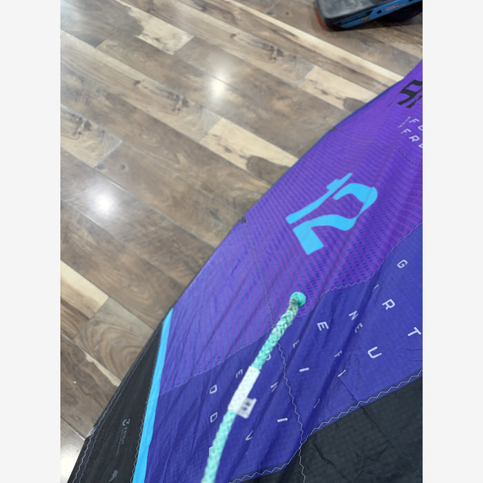 Used 2026 North Reach 12m kite in Deep Purple – leading edge 12m size detail