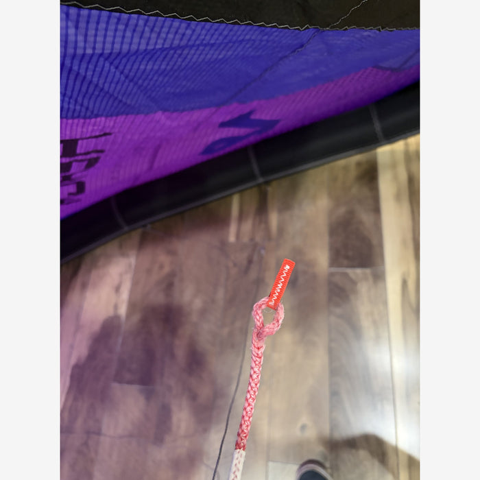 Used 2026 North Reach 12m kite in Deep Purple – bridle pigtail detail