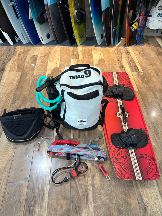 Naish Triad 9m Kite & Naish Hero 130 Kite board Complete Kiteboarding Package Used