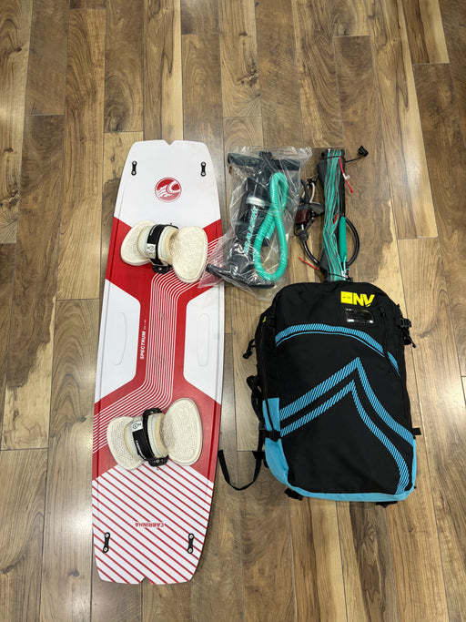 Used beginner kiteboarding package from Force Kiteboarding with kite, board, and gear for new riders.