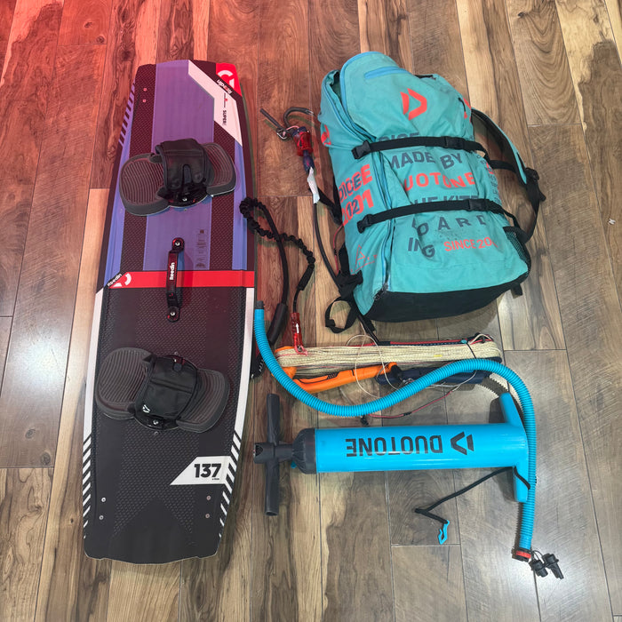 Duotone Dice 12m Click Bar with Reedin Super E Kiteboard Package