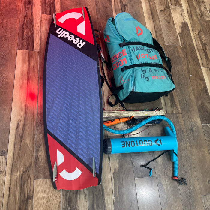 Duotone Dice 12m Click Bar with Reedin Super E Kiteboard Package