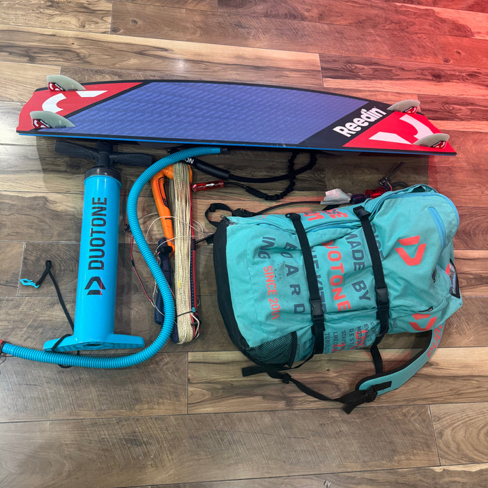 Duotone Dice 12m Click Bar with Reedin Super E Kiteboard Package