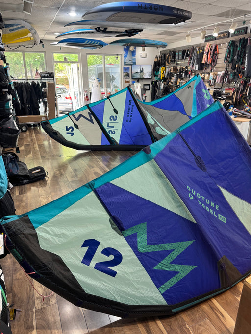 Duotone Rebel SLS 12m Used & 2018 Duotone Click Kite Control Bar Used 22-24 L Package, Force Kiteboarding,