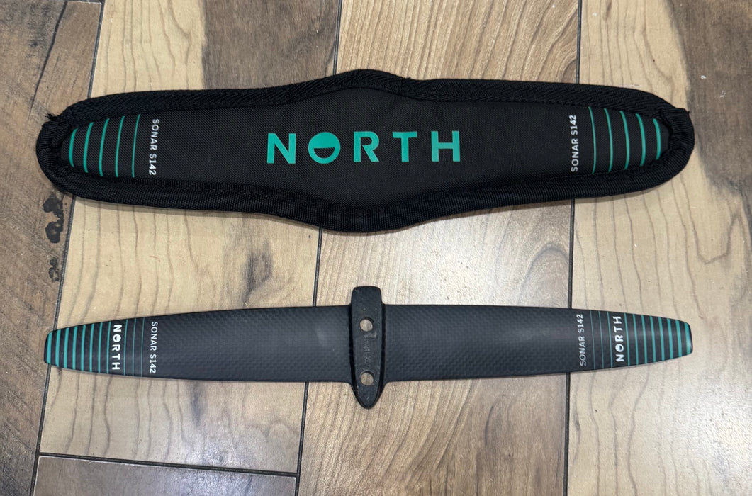 North Sonar Stabilizer S142 used foil set, black stabilizer wing shown from above