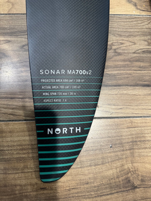 North Sonar MA700v2 used front wing foil set for kiteboarding, shown against a plain background