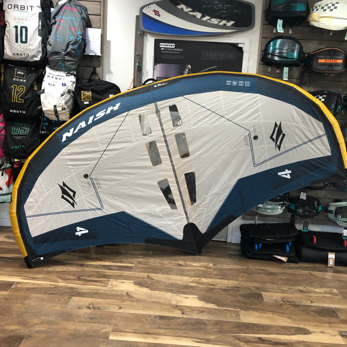 2025 Naish ADX NVision Black/Grey/Blue 4m USED — Force Kiteboarding