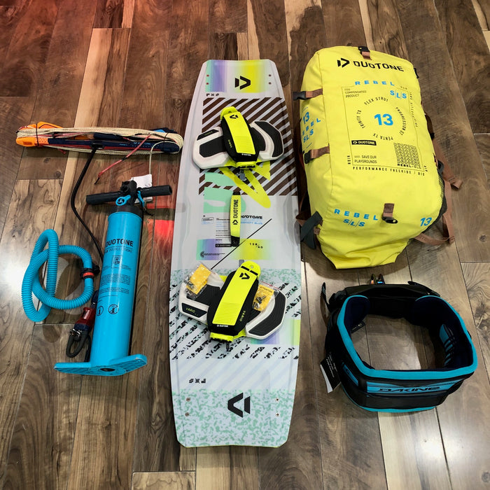 Used Kiteboarding package Duotone Rebel SLS 13m & Duotone Select 138 kite board
