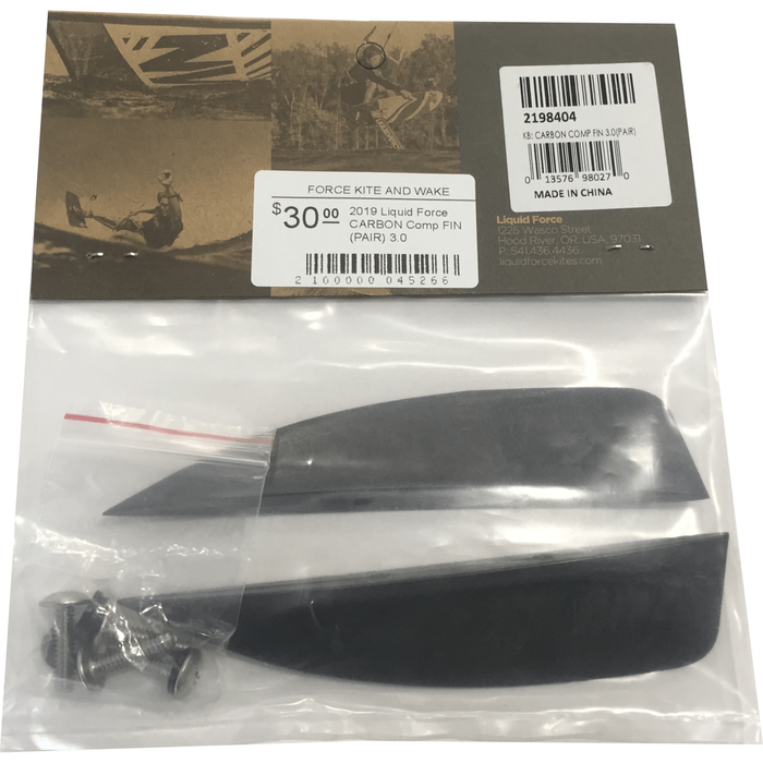 2019 Liquid Force Carbon Comp Fin (Pair), LIQUID FORCE,KITEBOARDING GEAR ALL - KITE ACCESSORIES - REST
