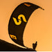 Black and yellow Code NXT v2 kite with a silhouette of a person against an orange sky