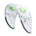 Duotone 2027 Evo SLS kiteboarding kite with vibrant colors and sleek design, displayed outdoors against a clear sky.