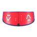 Duotone 2027 Evo SLS kiteboarding kite with vibrant red and black design, shown flying against a clear sky.