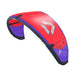 Duotone 2027 Evo SLS kiteboarding kite with bright red and white design, showcasing the sleek, aerodynamic shape of the kite.