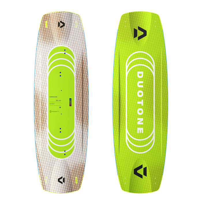 Duotone Gonzales TT kiteboarding twin-tip board with sleek design and reinforced construction for water sports.