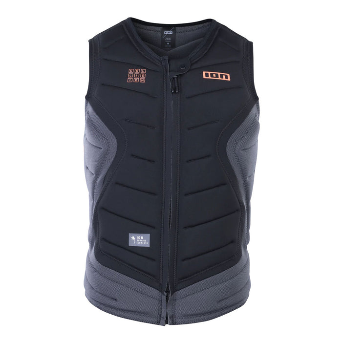 Ion Select Collision Vest front zip for kiteboarding, padded kite accessories vest designed for safety and comfort in water sports.